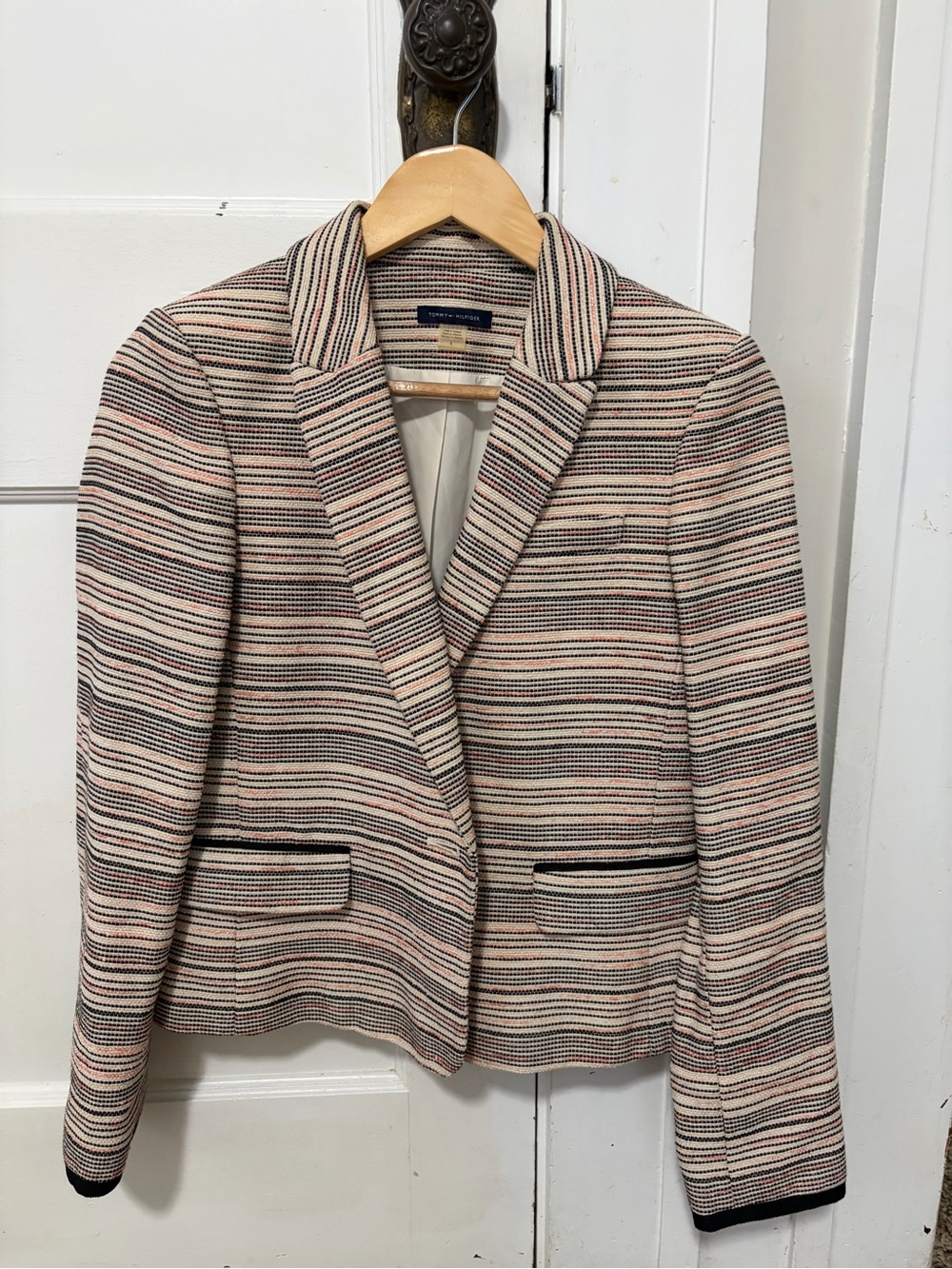 Tommy Hilfiger Cream and Pink Striped Blazer